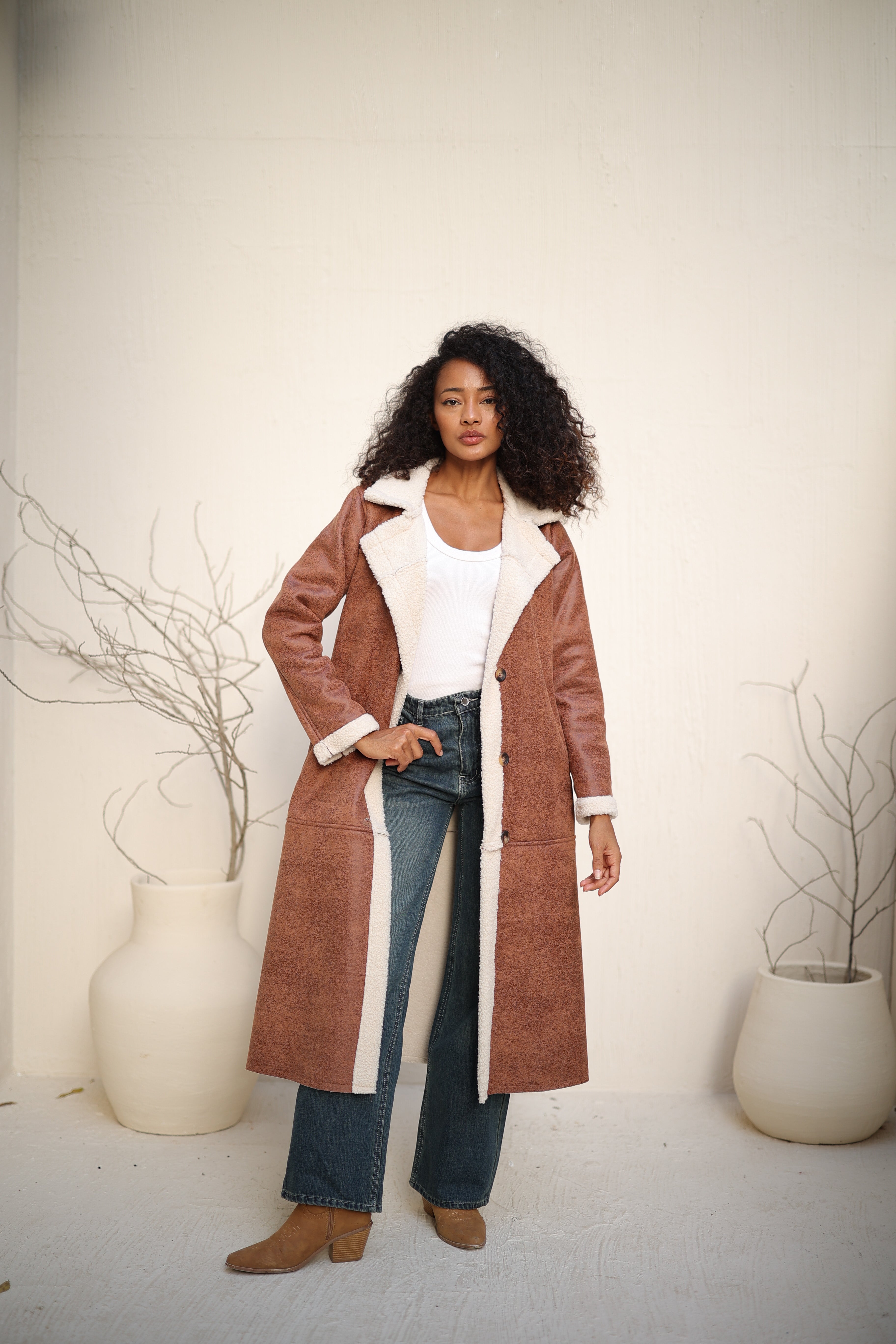 كوت جلد فرو خروف Zoya