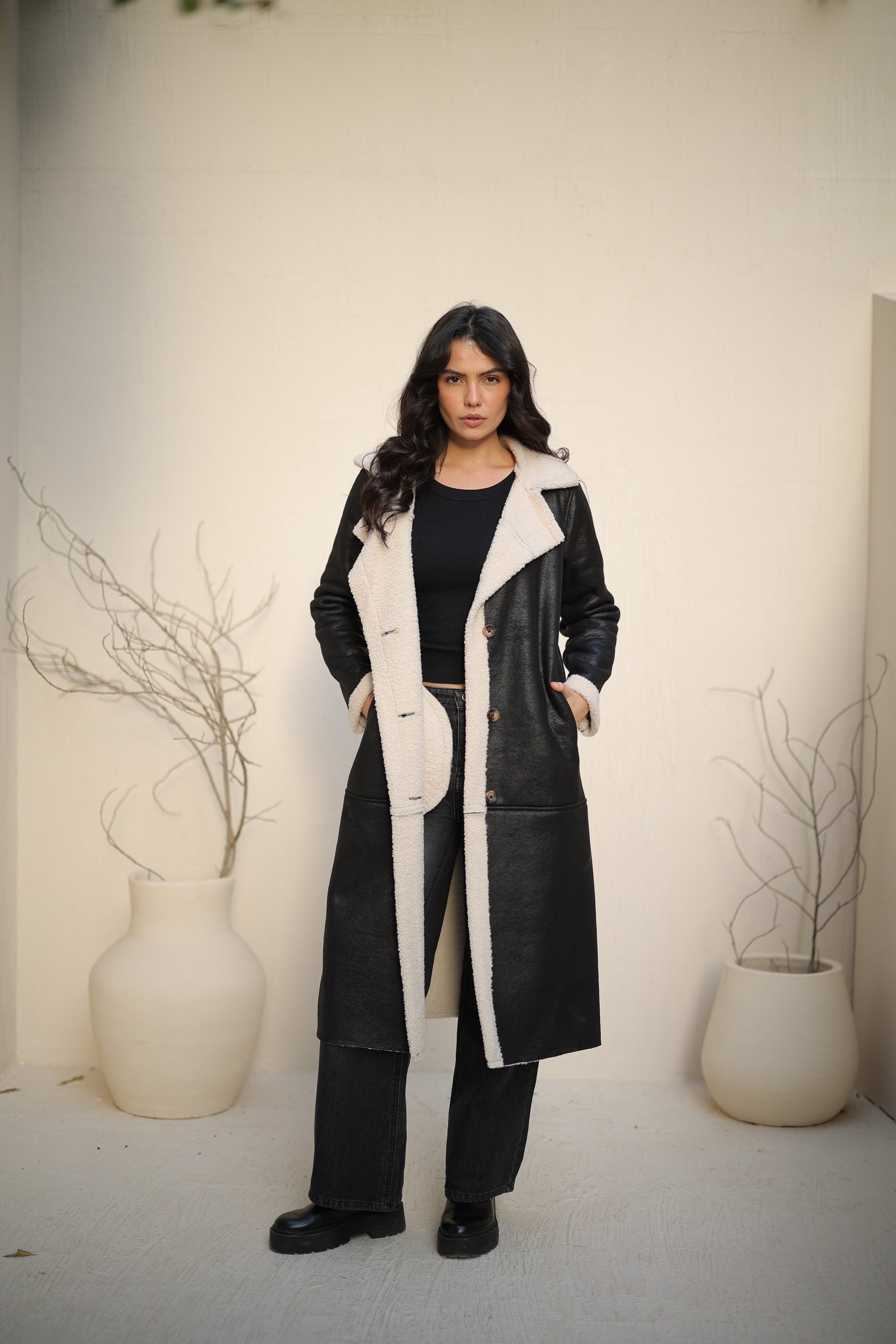 كوت جلد فرو خروف Zoya