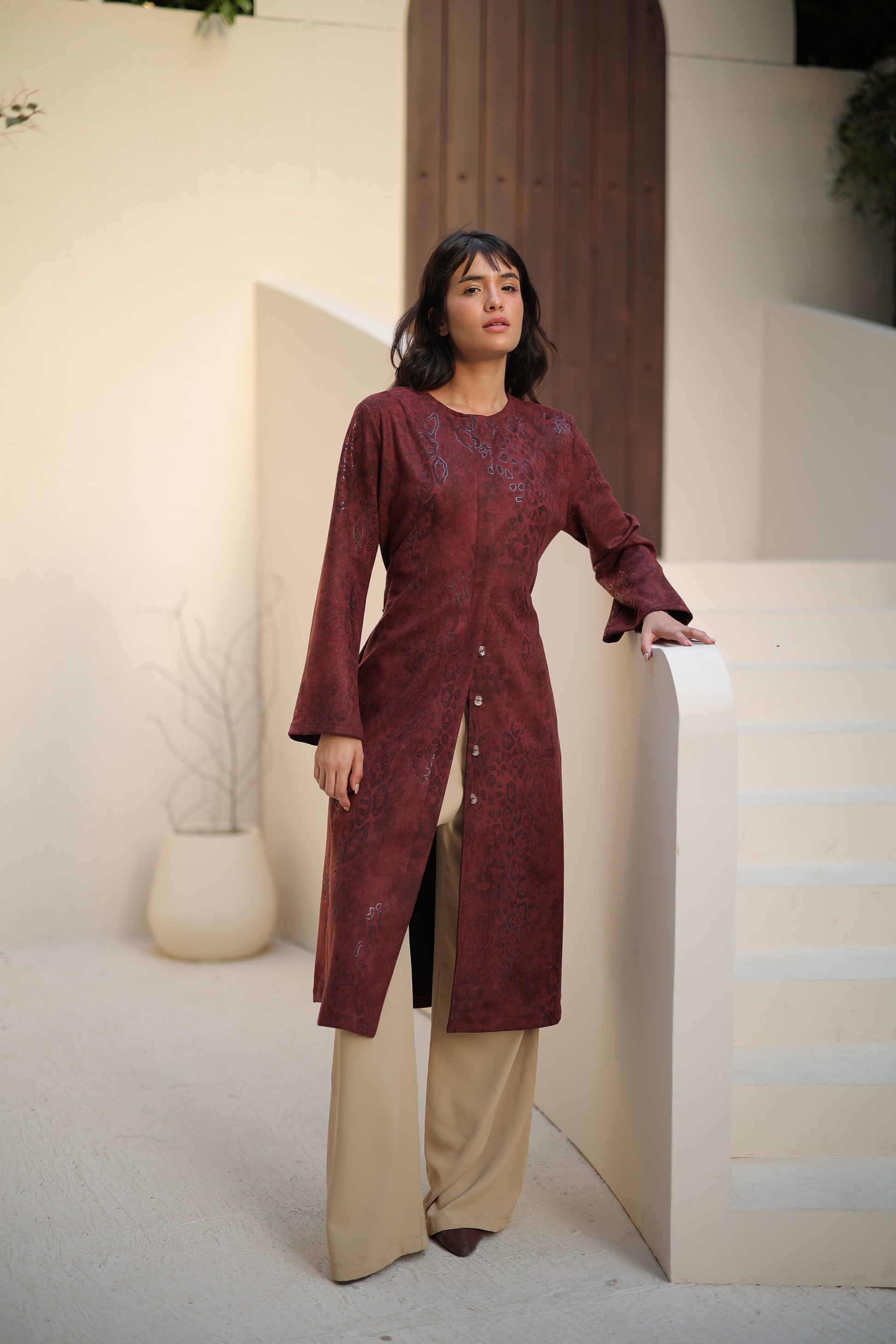 فستان سويد مطبوع Zoya