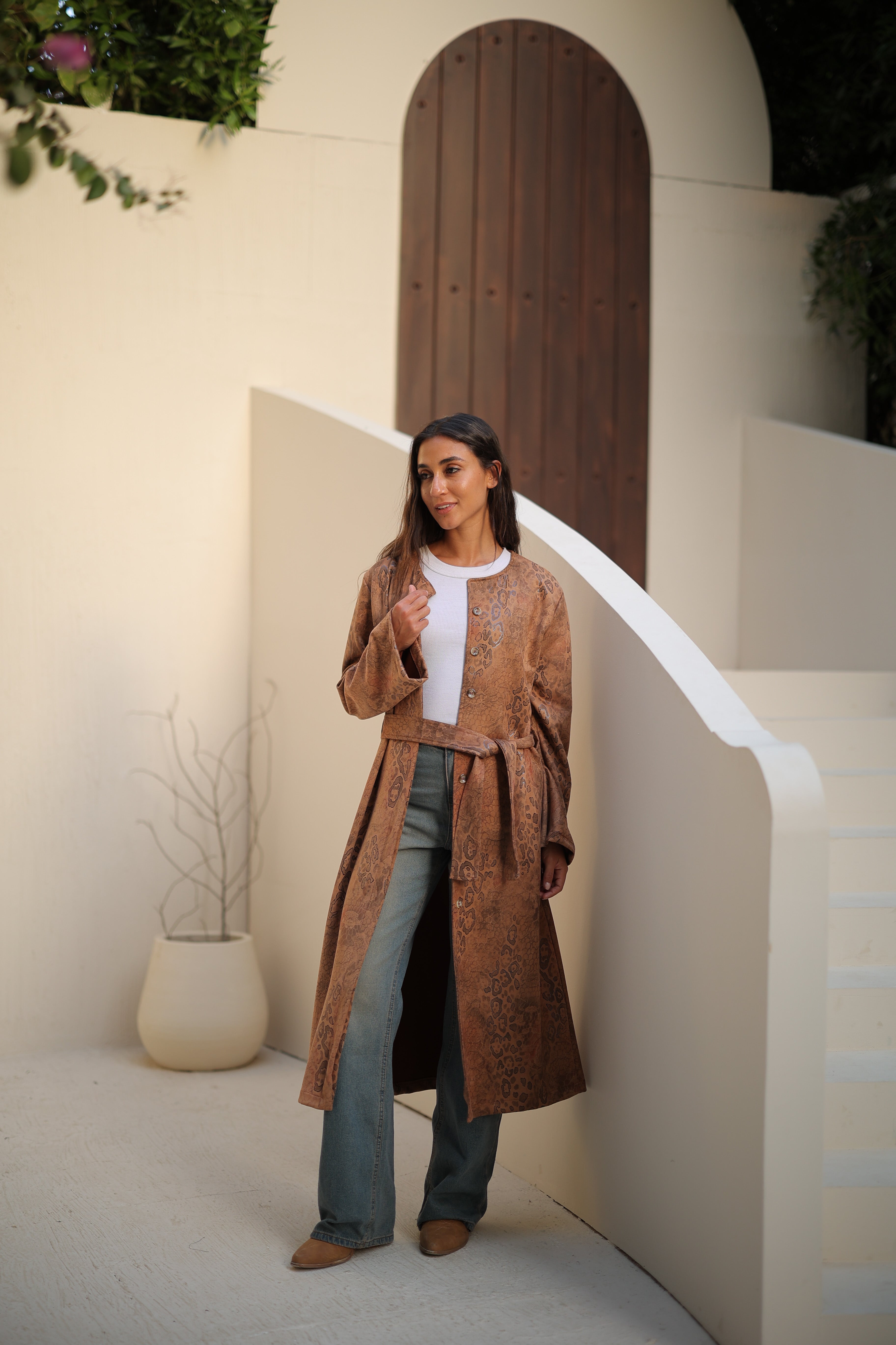 فستان سويد مطبوع Zoya