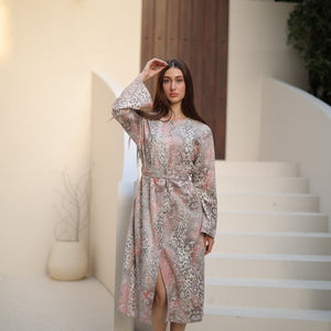 فستان سويد مطبوع Zoya